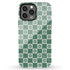 Custom Initials Floral Checkerboard iPhone Case